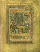 Folio 285r, debut de Lc 24, avec 4 anges
